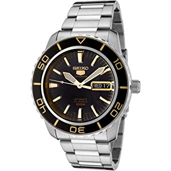 Seiko Men's SNZH57 Seiko 5 Automatic Black Dial Stainless-Steel Bracelet Watch