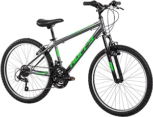 Huffy Stone Mountain Hardtail Mountain Bike for Boys/Girls/Men/Women, 20"/24"/26" Sizes, 6 or 21 Speed Shimano Twist Shifting, Front or Dual Suspension, Comfort Saddle, Sleek Colors