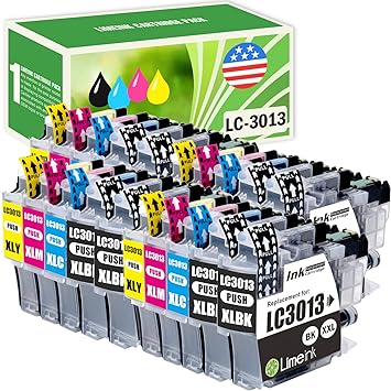 Limeink 20 Pack Compatible High Yield Ink Cartridges Replacement for LC-3013 LC3013 for Brother MFC-J491DW MFC-J497DW MFC-J895DW MFC-J690DW Inkjet Printer LC 3013 (5 Black 5 Cyan 5 Magenta 5 Yellow)