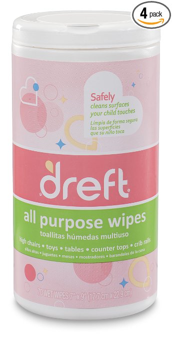 Dreft Multi Surface Cleaner Wipes, 70 Count (Pack of 4)