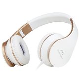 Sound Intone I65 headphones with microphoneStereo Headset with In-line Volume Control for Kids  Girls  Men and Woman Compatible with iPhone iPod iPad MP3Mp4 Samsung HTC Laptops Whitegold