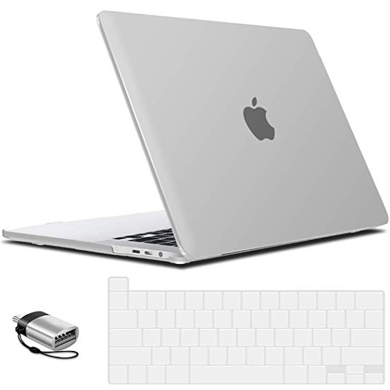 IBENZER MacBook Pro 16 Inch Case A2141 Release 2020 2019, Hard Shell Case with Keyboard Cover & Type C Adapter for Apple Mac Pro 16’’ with Touch Bar and Touch ID, Clear, T16CL 1TC