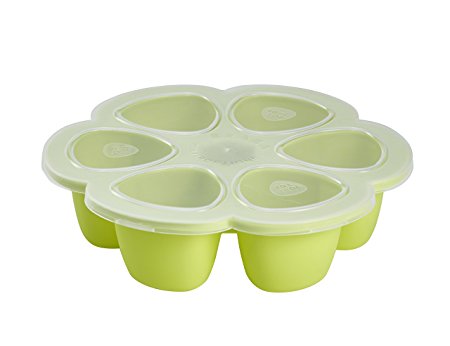 BEABA 6-Compartment Multiportions Silicone Food Storage (150 ml, Neon)