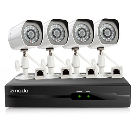 Zmodo SPoE Security System -- 4 Channel NVR & 4 x 1080p IP Cameras and No Hard Drive