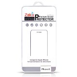 iPhone 6 Screen Protector Zakix TEMPERED GLASS Highest Quality Premium Anti-Scratch Bubble-free Reduce Fingerprint Screen Protector 1-Pack Slim 033T 9H Hardness - Lifetime Warranty