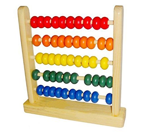 MAGIKON Miniature Wooden Abacus Counting Number Frame Maths Aid Educational Toy 50 Beads