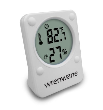 Wrenwane Humidity Monitor, Hygrometer, Indoor Room Thermometer, Fahrenheit Or Celsius, White