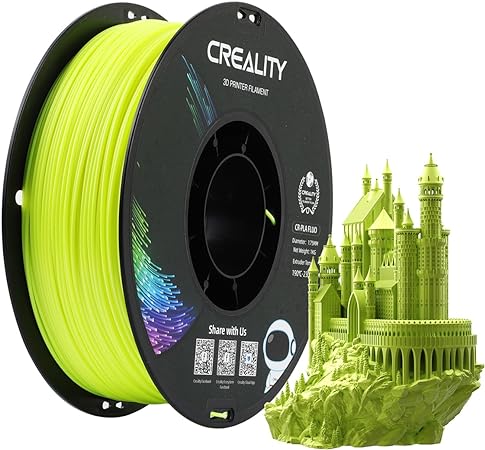 Creality PLA Filament 1.75mm, 3D Printer Filament, 1.0kg (2.2lbs) Spool, No Warp Enhanced Toughness, Dimensional Accuracy ±0.03mm Printing Filament, for FDM 3D Printers (Fluorescent Yellow)