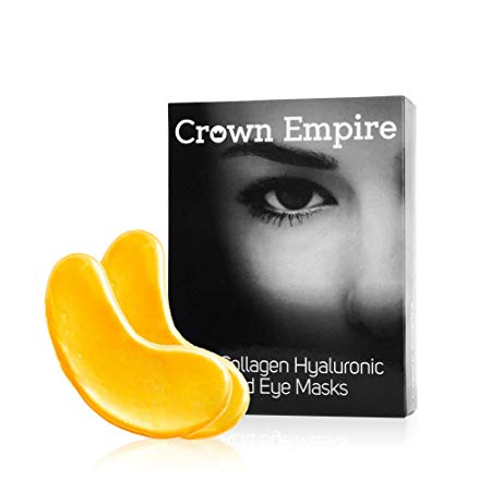 Crown Empire 24K Gold Eye Treatment Mask - Under Eye Patches - Beauty Eye Mask - Puffy Eye Bag Removal, Fine Lines, Perfect Eyes, Skincare Hydration - Under Eye Gel Pads - Skin Care Gifts For Women