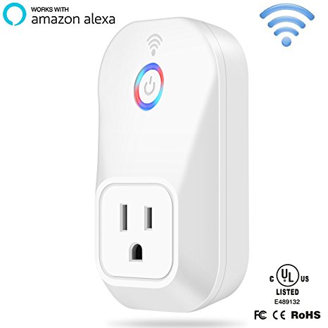 Wifi Smart Plug, Greatever Wi-Fi Smart Plug Outlet No Hub Required,Remote Control your Devices from Anywhere,Works with Amazon Alexa ,voice control by Echo,Smart Timing Socket,Wireless Power Saving