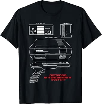 Nintendo Entertainment System Essentials Outline Poster T-Shirt