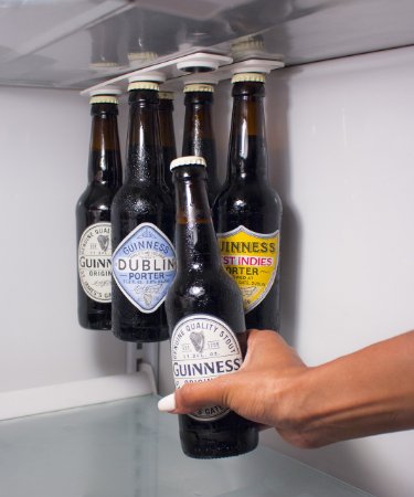 Magnetic Beer Hanger - Hold 6 Beers Firmly to the Roof of Your Fridge - By Buzzed Designs
