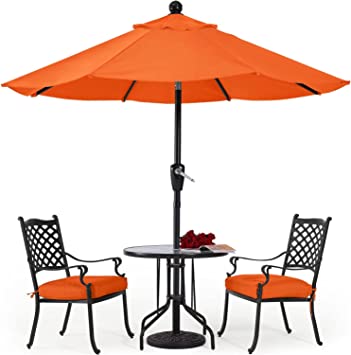 ABCCANOPY 9' Patio Umbrella Table Market Umbrella with Push Button Tilt for Garden, Deck, Backyard and Pool,Orange