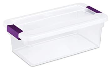 STERILITE 17511712 6-Quart Clearview Latch Box Storage Tote Container … (1, Pack of 4 Containers)