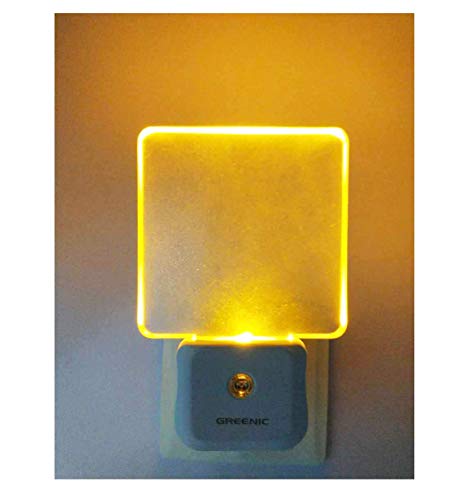 2 Pack LED Night Light, Dusk to Dawn Light Sensor,UK Plug in (Square,Yellow)