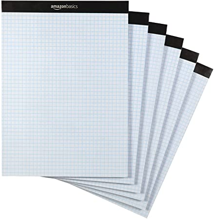 AmazonBasics Quad Ruled Graph Paper Pad, Letter Size 8.5" x 11", 6-Pack