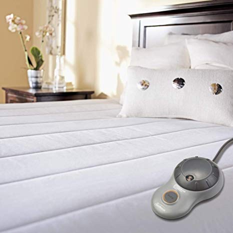 Sunbeam Heated Mattress Pad | Quilted Polyester, 10 Heat Settings, Twin