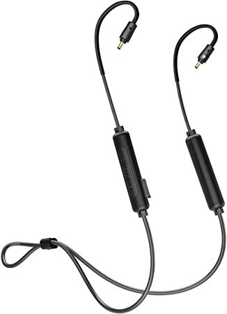 MEE Professional BTC2 Bluetooth Wireless Adapter Cable for MX Pro Series and M6 PRO in-Ear Monitors with Qualcomm aptX and aptX Low Latency, Bluetooth 5.0, IPX5 Sweat Resistance, Microphone, Remote