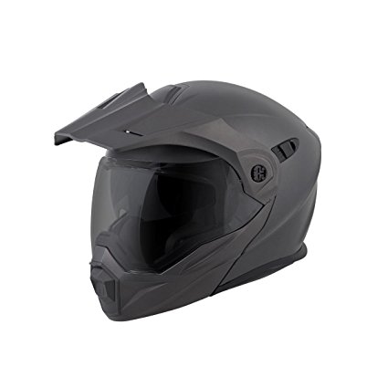 ScorpionEXO Unisex-Adult Modular/Flip Up Adventure Touring Motorcycle Helmet (Anthracite, Large) (EXO-AT950 Solid)