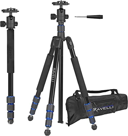 Ravelli APGL5 Professional 65" Ball Head Camera Video Photo Tripod with Quick Release Plate and Carry Bag