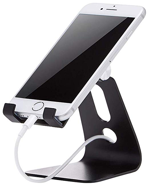 AmazonBasics Adjustable Cell Phone Desk Stand for iPhone and Android, Black