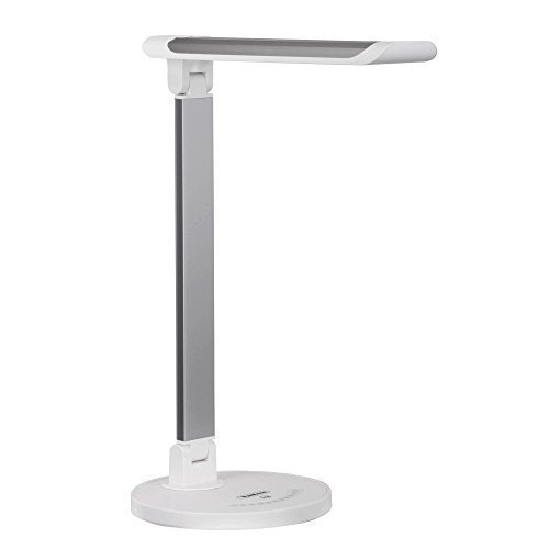 VonHaus LED Desk Lamp | Folding with 7 Level Dimmer | Colour Temperature Control, Timer & USB Charging Port | Aluminium