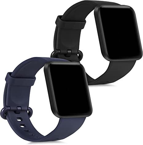 kwmobile Pulsera Compatible con Xiaomi Mi Watch Lite/Redmi Watch - 2X Correa de TPU para Reloj Inteligente - Negro/Azul Oscuro