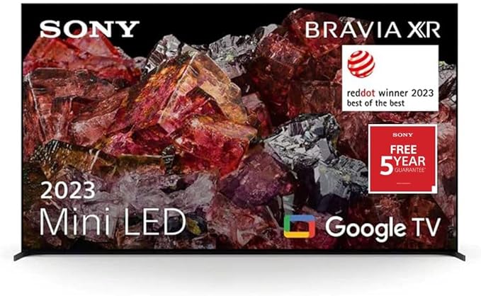 Sony BRAVIA XR | XR-65X95L | Mini LED | 4K HDR | Google TV | ECO PACK | BRAVIA CORE | Perfect for PlayStation5 | Aluminium Seamless Edge Design | 5 Year Guarantee