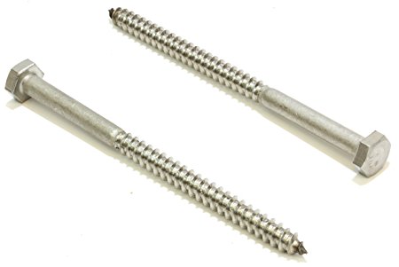 1/4" X 4" Stainless Hex Lag Bolt Screws, (25 Pack) 304 (18-8) Stainless Steel, By Bolt Dropper