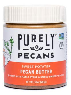 Purely Pecans Natural Pecan Butter - Keto, Paleo, Kosher, Vegan - Gluten-Free - Non-GMO - Smooth Pecan Butter - 10 ounces - Sweet Potato Pie Flavor