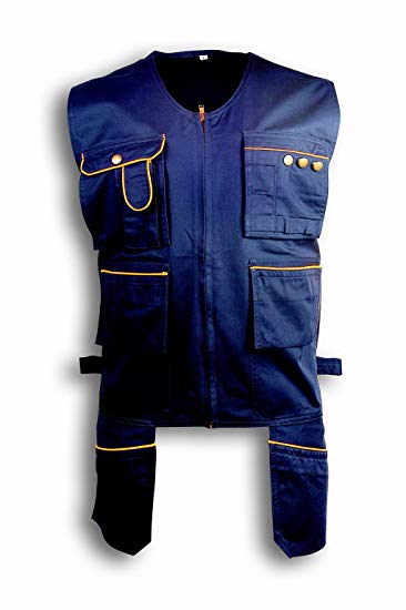 Sheba 957BC Multi-Pocket Vest Cot/POL Blue, blue, 957BC