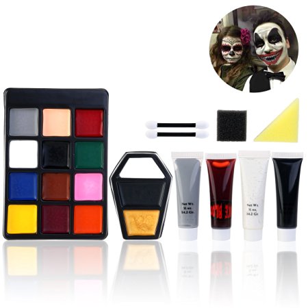 PBPBOX Halloween Makeup Face Paint Kit for Zombie Vampire