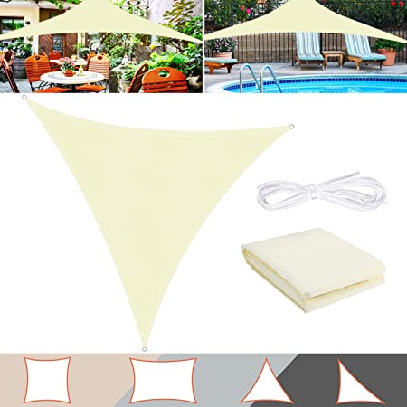 TedGem Sun Sail Shade, Sun Shade Sail, Sun Sail Car Sunshade Waterproof Awning Made of High-grade Polyester, 160 g/m2, 95% Sunscreen Effect, PU Impregnated, Dustproof and Windproof (5x5x5M)