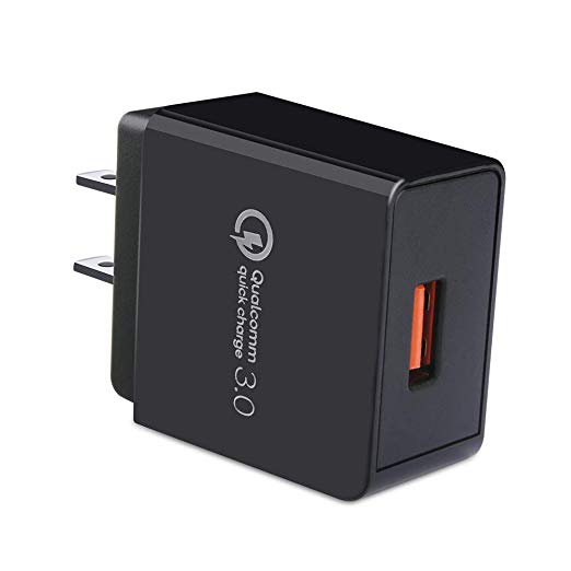 USB Wall Charger, FiveBox 1PC Quick Charge 3.0 Wall Charger Fast Adapter Charger Box Brick Base Plug Charging Block Cube Compatible iPhone Xs Max/XR/X/8/7/6/6s, iPad, Samsung Galaxy S9 S8, LG, Phone