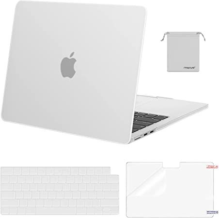 MOSISO Compatible with MacBook Air 13.6 inch Case 2022 2023 Release A2681 M2 Chip with Liquid Retina Display Touch ID, Plastic Hard Shell Case&Keyboard Cover&Screen Protector&Storage Bag, Frost