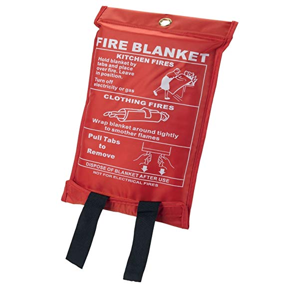 Bond Hardware® 1m x 1m Quick Release Safety Fire Blanket In Case, Ideal for Home/Office