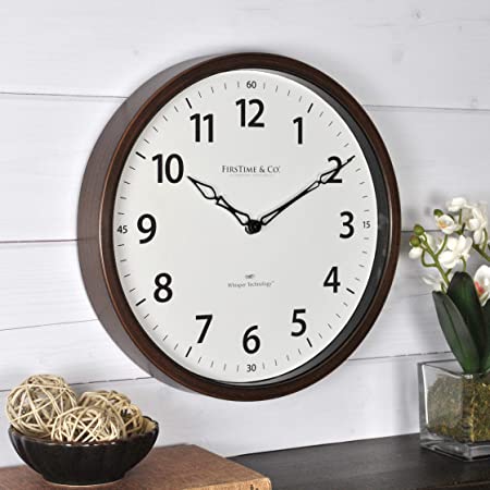 FirsTime & Co. Nolan Whisper Wall Clock, 12", Dark Espresso