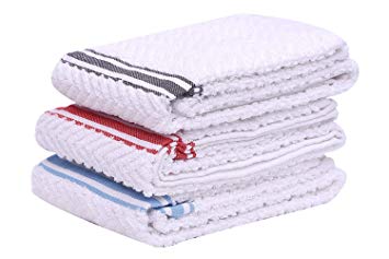 Cotton Candy Terry Towel Set of 3( Black Blue Red) 16"x28".Export quality,Convenient hanging loop - Highly absorbent, Soft yet Sturdy,machine washable.