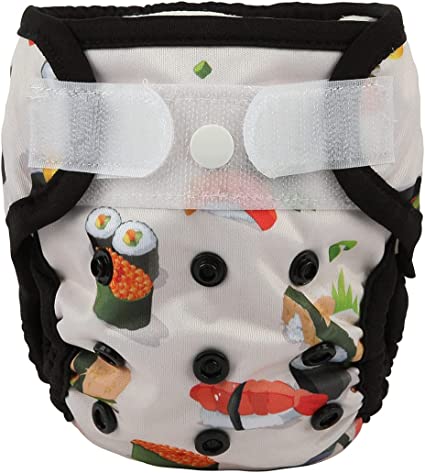 Newborn Baby Cloth Diaper Cover Nappy Hook and Loop (Sushi)