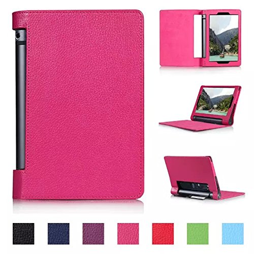 Tsmine Lenovo Yoga Tab 3 8 8.0-inch Tablet Flip Case - Auto Sleep & Wake up Slim Magnetic Smart Cover Folio Protective PU Leather Case Stand for Lenovo Yoga Tab 3 8 850F, Hot Pink