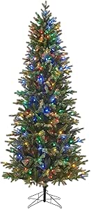 Honeywell 7.5 ft Pre-Lit Christmas Tree, Churchill Pine Artificial Christmas Tree with 400 Color Changing LEDs, Xmas Tree with 2537 PVC/PE Tips, Tree Top Connector, UL Certified