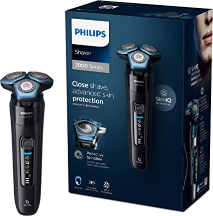 Philips Series 7000 Shaver — Wet and Dry Electric Shaver, Beard, Stubble and Moustache Trimmer with SkinIQ Technology (Model S7783/35), Black