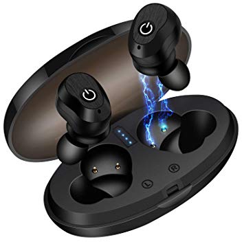 U-ROK Bluetooth 5.0 Wireless Earbuds with 800mAh Charging Case, Automatic Power On/Off Sports Earphones in-Ear IPX5 Waterproof HD Stereo Sweatproof Headphones with Built-in Mic for Gym and Running