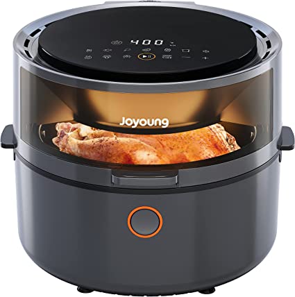 JOYOUNG Air Fryer 10 in 1 Digital Air Fryer Oven 5.8 QT with Free Recipes, Air Fryer Toaster Oven Oilless Cooker with 120° Visible Window, One Touch Screen, Nonstick Basket, Grey