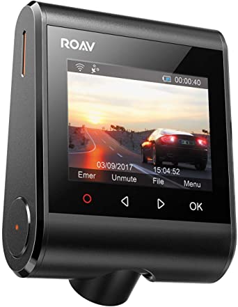 Roav by Anker Dash Cam C1 Pro, 2K Resolution 2560X1440, Built-in GPS/WiFi, 2.4" LCD, 4-Lane Wide-Angle View Lens, G-Sensor, WDR, Loop Recording, 2-Port Charger, 32G microSD Card (Renewed)