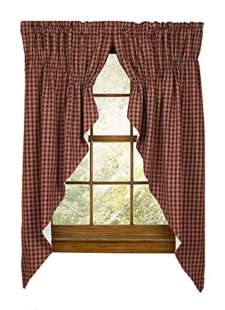 Sturbridge Park Designs 72"x 63" Wine Prairie Curtains