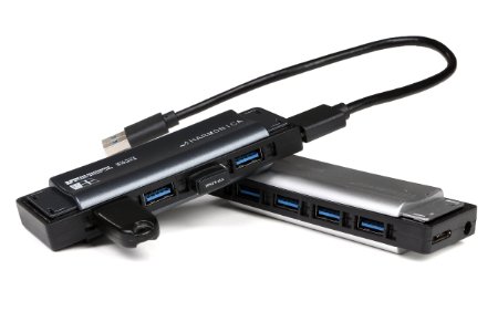 4-Port USB 3.0 Hub, Data MAX.5 Gbps High Speed Hub SUPPORT 2*1TB HDD - NO Power Supply Data Hub-BLACK/GRAY