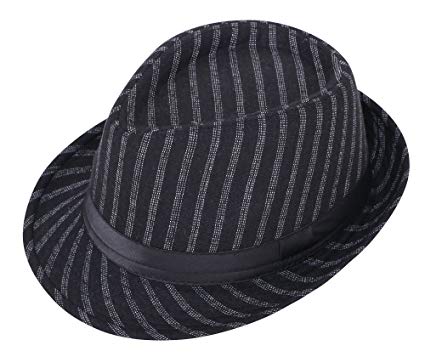 Simplicity Men Women Manhattan Structured Gangster Trilby Wool Fedora Hat Black