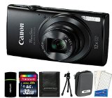 Canon PowerShot ELPH 170 IS 200MP Digital Camera Black  32GB Card  Reader  Case  Accessory Bundle