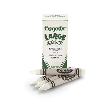 Crayola Bulk Crayons Large Size, White - Pack of 12